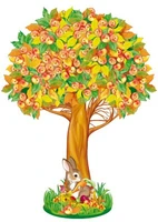 ФБ-15202 Плакат вырубной А2. Яблоня осенняя. Двухсторонний - тема Деревья 1516641890