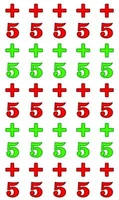 НМ-8110 Набор наклеек для поощрения. 5+ - Пятерки и плюсы на белом фоне (квадратные, 50 шт. на листе) 2106259956