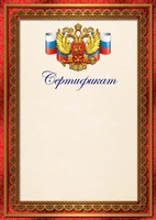 Ш-17146 Сертификат с Российской символикой А4 (для принтера, бумага мелованная 150 г 213677788