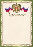 Ш-16300 Сертификат с Российской символикой А4 (для принтера, бумага мелованная 150 г 654733829
