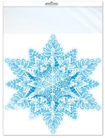 *ФМ1-15263 ПЛАКАТ ВЫРУБНОЙ А4 В ПАКЕТЕ. Снежинка (двухсторонний, в индивидуальной упаковке, с европодвесом и клеевым клапаном) 408871095