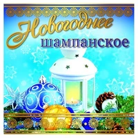 ШН-9021 Наклейки на подарки. Новогоднее шампанское (95х95 мм) 881435875