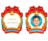 ФМ1-10482 Плакат вырубной А4. Медаль для выпускника (оформление на последний звонок и выпускной вечер, УФ-лак) 349753301