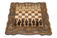Шахматы + нарды резные "Корона" 60, Haleyan 830088501