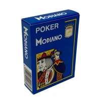 Карты "Modiano Poker" 100% plastic 4 jumbo index blue 254333142