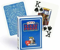 Карты "Modiano Texas Poker" 100% plastic 2 jumbo index blue 1074873974