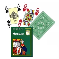 Карты Modiano Poker 4 Jumbo 100% plastic green 1805824052