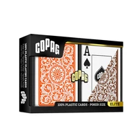 Карты "1546 Plastic Poker Size Jumbo Index orange/brown Double-Deck Set" 731856207