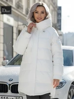 Куртка зимняя женская с капюшоном модная белого цвета 7341Bl 2032614475
