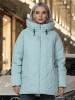 Куртка женская демисезонная с капюшоном бирюзового цвета 1140Br 1268153727