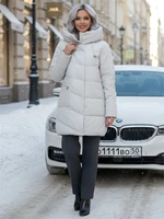Куртка женская демисезонная с капюшоном серого цвета 1139Sr 930933101