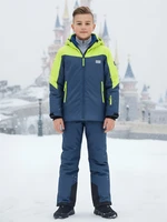 Горнолыжный костюм зимний для мальчика темно-синего цвета 9431TS 1999352514