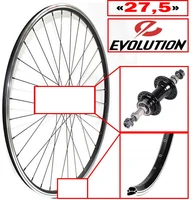 Колесо заднее в сборе Evolution 27.5", 36H, двойной, A/V, V-Brake, под трещотку, гайки 965852697