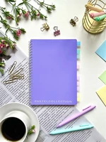 НОВИНКА! Тетрадь А5 80 л. Pastel Collection Purple/Pink, с обложкой из двухстроннего двухцветного пластика, на металлическом гребне 40190330