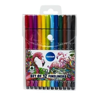 80255 Набор 12 капиллярных цветных ручек FINELINERS, 0.4 мм, в индивидуальной упаковке с европодвесом 1057981341