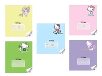 74543 Тетрадь Hello Kitty формат А5, 12 листов, на скрепке, линейка, с полями, обложка мелов картон 190 г/м2, блок офсет 60-65 г, белизна 92% 757054382