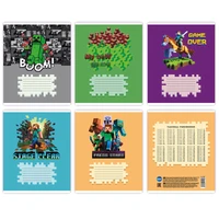 75270 Тетрадь My Game, формат А5, на скрепке, 24 листа, клетка с полями, внутренний блок офсет 60-65 г, 92% белизна, обложка мелованный картон + ВД-лак, 5 дизайнов в спайке 1116130554
