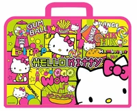 75363 Папка пластиковая с ручками (тесьма) Hello Kitty, формат А4, размер 34*24,5*7,5 см, для тетрадей, пластиковая, на молнии, края отстрочены тесьмой, дизайн с двух сторон 1860014900