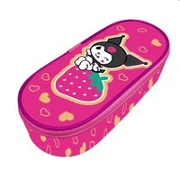 74341 Пенал корпусный овальный Kuromi, внутри откидная планка,размер 225*90*50 мм, полиэстер 210 ден 811265500