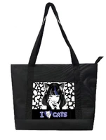 74515 Сумка-шоппер I love cats на молнии с полноцветной печатью. На подкладке. Размер 41*32*28 см 299800680