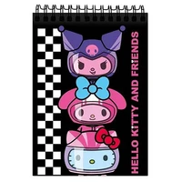 77265 Блокнот "Hello Kitty and friends", формат А6, 60 листов, на гребне, целлюлозный картон 1522729876