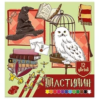77340 Пластилин 12 цветов Школа Магии, 240 гр, стека пластиковая, картонная упаковка 2026128441
