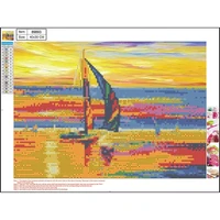 80893А Алмазная мозаика 5D Парусник 30*40 см, без подрамника, частичное заполнение; в составе:основа с клейким слоем, пластик.стразы, стилус, клей, емкость для страз 1680654771