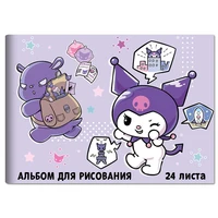 78385 Альбом для рисования Hello Kitty&amp;friends, 24 листа на скрепке, обложка мелованный картон 190г, блок офсет 100г/м2, белизна блока 100% 945460809