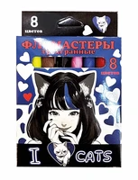74590 Фломастеры Аниме I love cats 8 цв., треугольные, в картонной упаковке с европодвесом 663626234