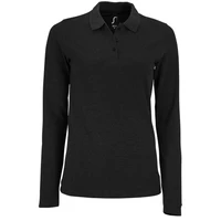 Рубашка поло женская с длинным рукавом Perfect LSL Women, черный меланж 1395661879