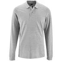 Рубашка поло мужская с длинным рукавом Perfect LSL Men, серый меланж 1914690187