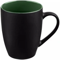 Кружка Bright Tulip, матовая, черная с зеленым 820386568
