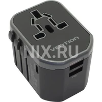 Зарядка USB-устройств от 220В Vention FJCB0 2 x USB Type A "мама", USB Type C "мама", Розетка (110/220 В) (20 Вт) 703866897