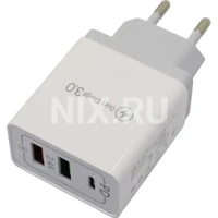 Зарядка USB-устройств от 220В KS-is KS-380 2 x USB Type A "мама", USB Type C "мама" (27 Вт) 1125972376