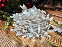 Гирлянда нить уличная 10м. 100 белых диодов, статика, белый каучук, 24V, IP65 - CMR 205-517Bw CEIMAR 1395062306