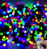 Гирлянда нить уличная 50 м. 300 диодов SMART RGB (шар 3,0 см.), пульт, черный каучук - 50-3767 H IP65 LEON LED (LIGHT) 892812491
