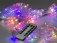 Занавес Роса 3x2м. 384 Led Мульти, с пультом, USB, прозрачный провод - C5-0200 M IP44 VESELO (LEON) 383760714