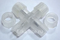 Муфта переходная X - образная для 3х жильного круглого дюралайта L 11мм. - PKD-11-4 1518247447
