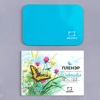 Набор акварели Veroneze Пленэр, кюветы 2,5 мл, 12 цветов, металлическая коробка 299687507