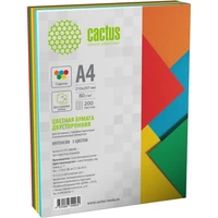Бумага Cactus CS-CPC-A480200 A4/80г/м2/200л./радуга интенсив (5цветов) 4810670