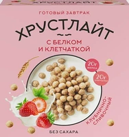 Завтрак “Хрустлайт” клубнично-сливочный с белком и клетчаткой 100г 21087