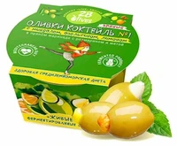 Оливки Коктейль №1 в пряном маринаде, бкосточки 150г 20344