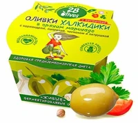 Оливки Халкидики в пряном маринаде, с косточкой 150г 20342