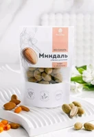 Миндаль в белом шоколаде с кофе и облепихой б.сахара 60г 20753