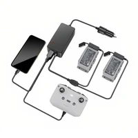 Автомобильное зарядное устройство для 2 аккумуляторов и пульта DJI Mavic Air 2 / Air 2S повышенной мощности (2 USB) (YX) 37821431