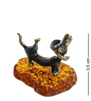 AM- 699 Фигурка «Такса на прогулке» (латунь, янтарь) 1055040938