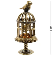 AM-1883 Фигурка «Птички в клетке» (латунь, янтарь) 1649577788