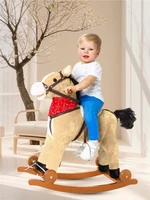 Лошадка каталка-качалка AMAROBABY (West), с колесами, бежевый, 69.5x28.5x74 см. AMARO-28W-Be