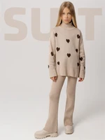 Костюм вязаный детский Amarobaby SUIT, цвет бежевый AB-OD24-S11/03-116