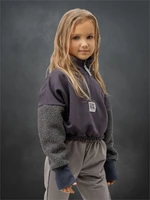 Толстовка детская с молнией на горловине Amarobaby COMFORT, цвет серый AB-OD23-32C/11-128